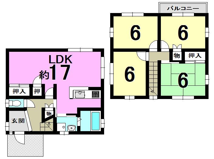Floor plan. 24,950,000 yen, 4LDK, Land area 201.09 sq m , Building area 95.08 sq m