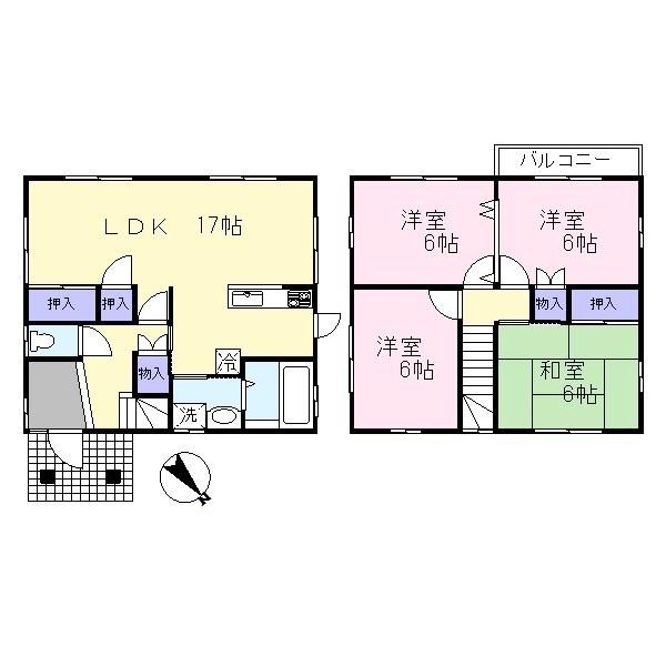 Floor plan. 25,800,000 yen, 4LDK, Land area 201.09 sq m , Building area 95.08 sq m