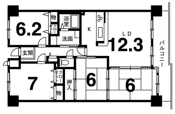 Floor plan. 4LDK, Price 13,900,000 yen, Occupied area 87.01 sq m , Balcony area 12 sq m