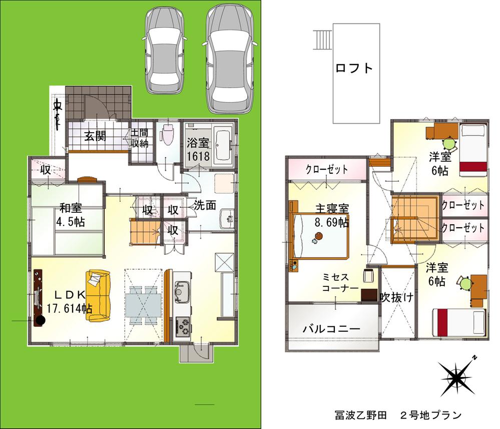 Floor plan. (No. 2 locations), Price 26,880,000 yen, 4LDK, Land area 166.88 sq m , Building area 108.43 sq m