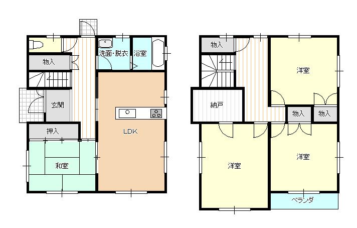 Floor plan. 16.8 million yen, 4LDK, Land area 186.86 sq m , Building area 121.39 sq m