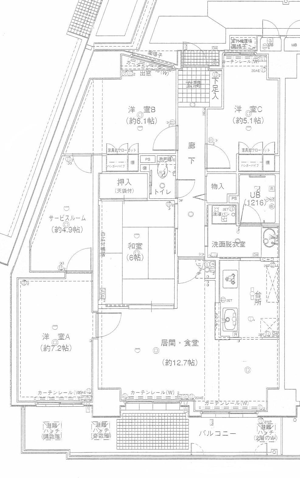 Floor plan. 4LDK + S (storeroom), Price 19,800,000 yen, Occupied area 94.11 sq m , Balcony area 14.05 sq m