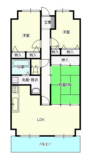 Floor plan. 3LDK, Price 11.5 million yen, Occupied area 69.05 sq m , Balcony area 12.75 sq m