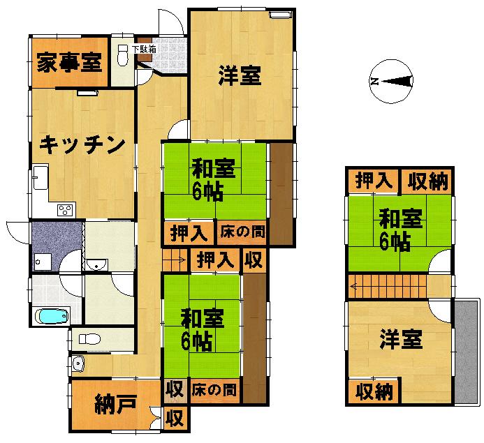 Floor plan. 26.5 million yen, 5LDK + S (storeroom), Land area 330.93 sq m , Building area 153.25 sq m south-facing room. Storage lot. 