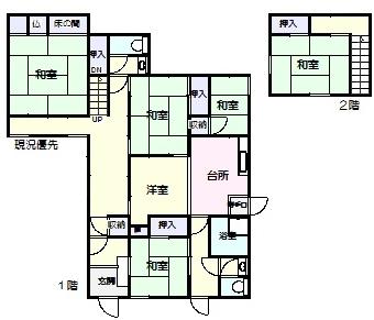 Floor plan. 9.5 million yen, 4DK, Land area 230.68 sq m , Building area 113 sq m