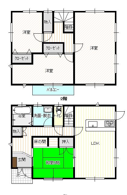 Floor plan. 15.8 million yen, 4LDK, Land area 210.17 sq m , Building area 138 sq m