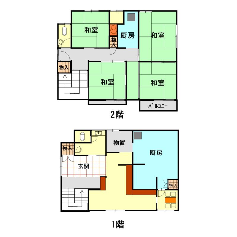 Floor plan. 15.8 million yen, 4DK, Land area 168 sq m , Building area 105.8 sq m (tavern specification)