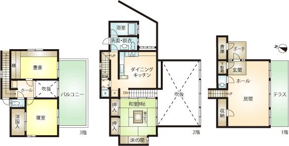 Floor plan. 26,800,000 yen, 3LDK, Land area 566 sq m , Building area 121.73 sq m