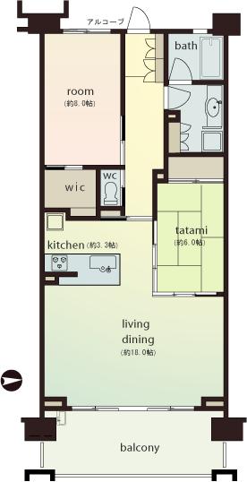 Floor plan. 2LDK, Price 42 million yen, Occupied area 81.01 sq m , Balcony area 14.97 sq m