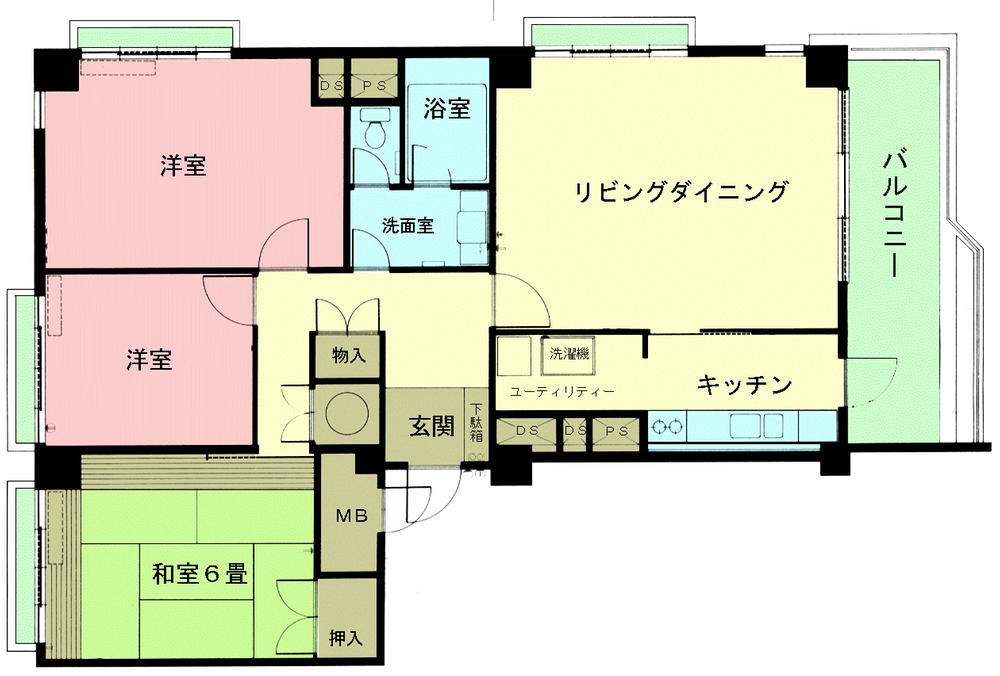Floor plan. 3LDK, Price 13.8 million yen, Occupied area 95.66 sq m , As of the balcony area 11.45 sq m visit, I hope the Sagami Bay. You can enjoy the fireworks display.
