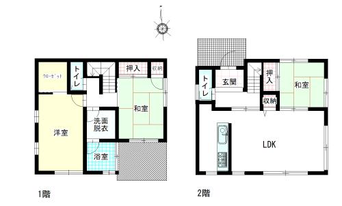 Floor plan. 22,800,000 yen, 3LDK, Land area 254 sq m , Building area 86.54 sq m