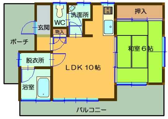 Floor plan. 3.9 million yen, 1LDK, Land area 159 sq m , Building area 37.2 sq m