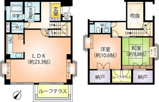 Floor plan. 2LDK, Price 10 million yen, Footprint 128.37 sq m