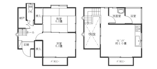 Floor plan. 5.9 million yen, 2LDK, Land area 180 sq m , Building area 59.19 sq m