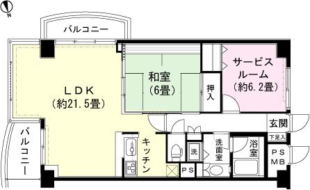 Floor plan. 1LDK + S (storeroom), Price 13.8 million yen, Occupied area 76.91 sq m , Balcony area 9.26 sq m Floor