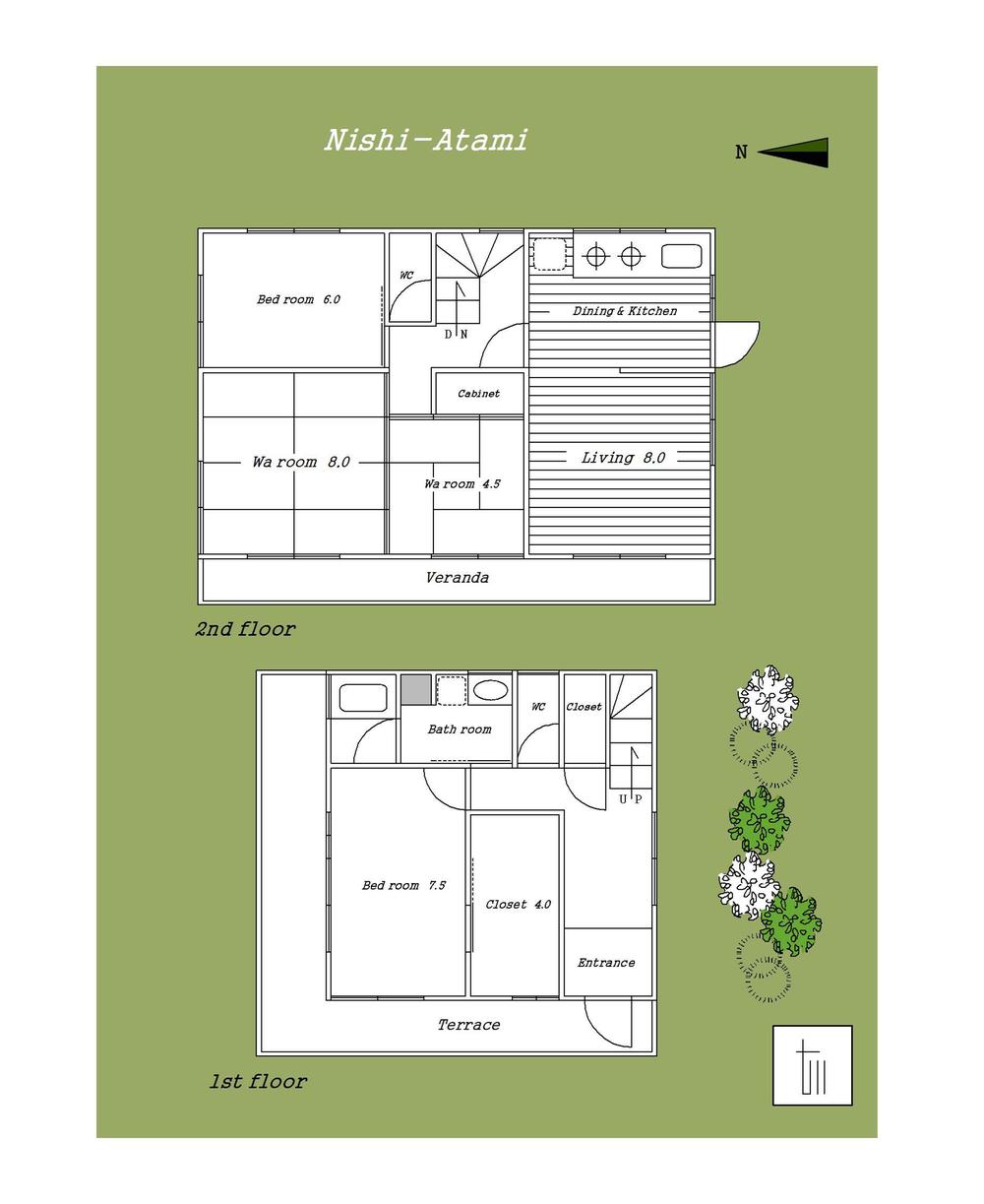 Floor plan. 6.8 million yen, 4LDK, Land area 460 sq m , Building area 109.57 sq m 4LDK