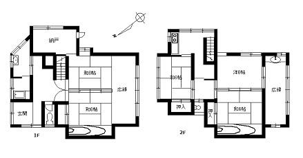 Floor plan. 6.4 million yen, 5K + S (storeroom), Land area 206 sq m , Building area 115 sq m