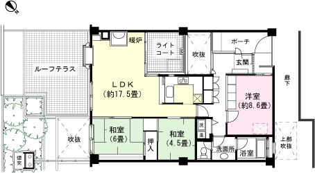 Floor plan. 3LDK, Price 13.8 million yen, Occupied area 93.36 sq m , Balcony area 28.11 sq m Floor