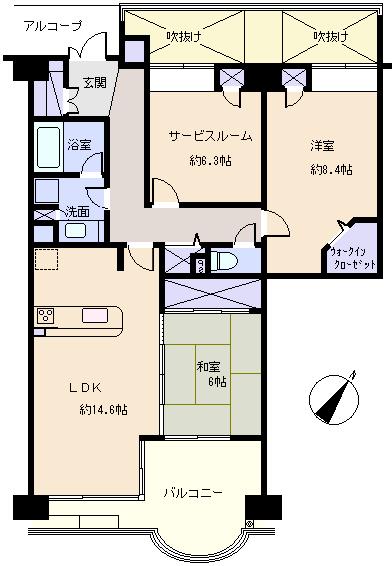 Floor plan. 3LDK, Price 31 million yen, Occupied area 84.32 sq m , Balcony area 12.67 sq m