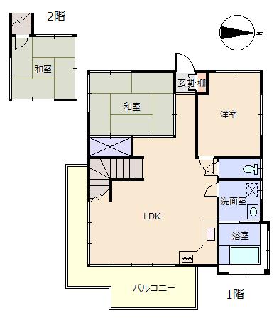 Floor plan. 9.5 million yen, 3LDK, Land area 302 sq m , Building area 69.55 sq m