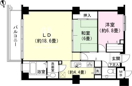 Floor plan. 2LDK, Price 11.8 million yen, Occupied area 81.86 sq m , Balcony area 7.81 sq m