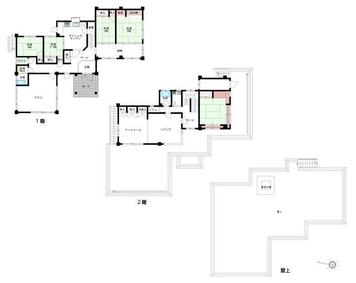 Floor plan. 39,800,000 yen, 6LDK + S (storeroom), Land area 2,129.71 sq m , Building area 219.28 sq m
