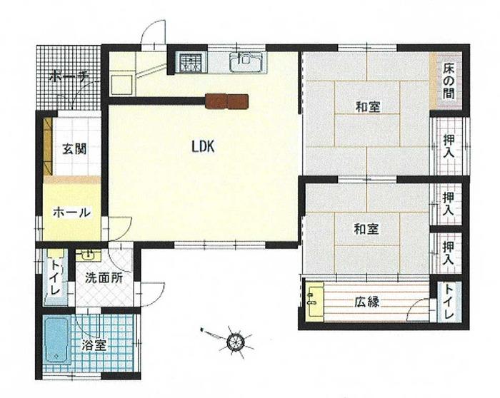Floor plan. 16.5 million yen, 2LDK, Land area 340.71 sq m , Building area 76.34 sq m