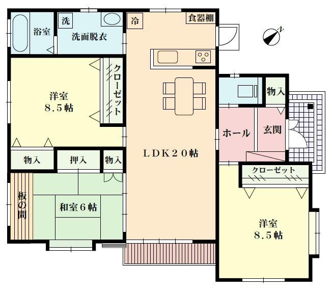 Floor plan. 34,500,000 yen, 3LDK, Land area 302.04 sq m , Building area 100.39 sq m