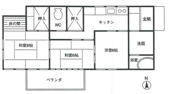 Floor plan. 5.5 million yen, 3K, Land area 322.63 sq m , Building area 59.94 sq m