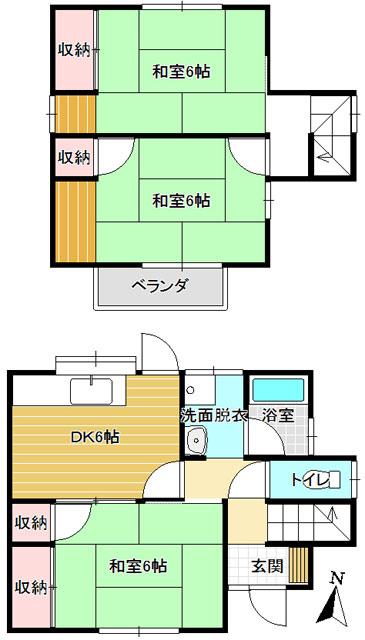 Floor plan. 8.2 million yen, 3DK, Land area 96.71 sq m , Building area 62.93 sq m 3DK