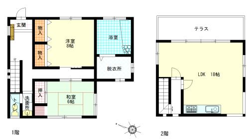 Floor plan. 11.8 million yen, 2LDK, Land area 168 sq m , Building area 89.27 sq m