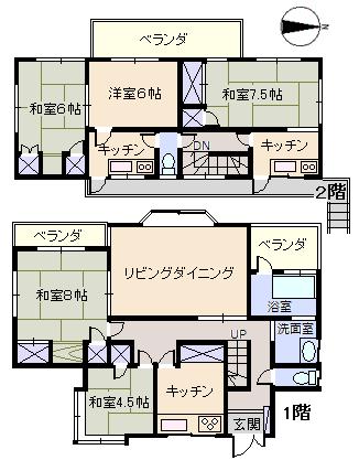 Floor plan. 8.5 million yen, 6DK, Land area 364.26 sq m , Building area 127.23 sq m