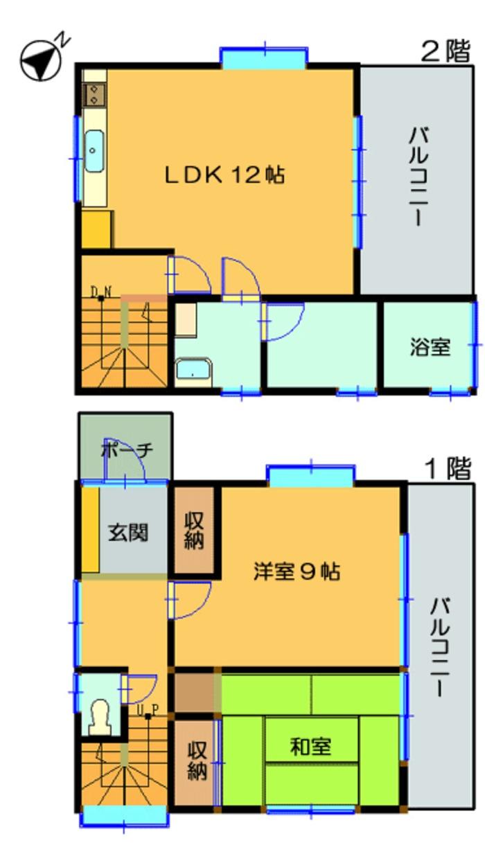 Floor plan. 7.8 million yen, 2LDK, Land area 212 sq m , Building area 76.75 sq m