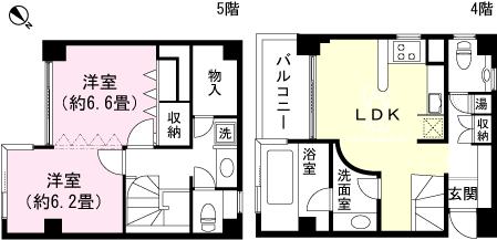 Floor plan. 2LDK, Price 12 million yen, Footprint 84.2 sq m , Balcony area 5.22 sq m
