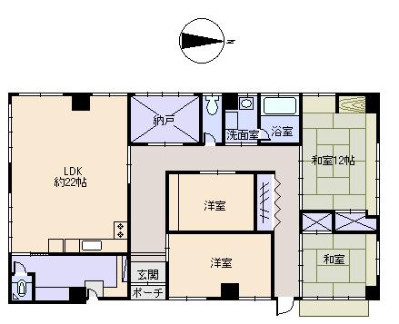 Floor plan. 35 million yen, 4LDK + S (storeroom), Land area 1,304 sq m , Building area 344.75 sq m