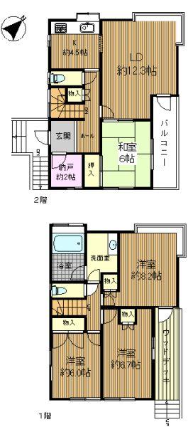 Floor plan. 10.8 million yen, 4LDK + S (storeroom), Land area 170.84 sq m , Building area 54.97 sq m