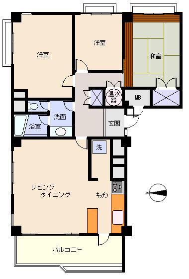 Floor plan. 3LDK, Price 18.9 million yen, Occupied area 95.66 sq m , Balcony area 11.45 sq m