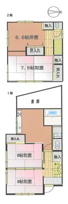 Floor plan. 8.8 million yen, 4DK, Land area 145.94 sq m , Building area 80.32 sq m