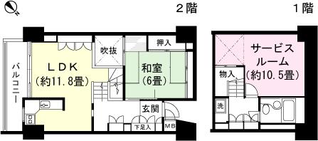Floor plan. 1LDK + S (storeroom), Price 9.8 million yen, Occupied area 76.33 sq m , Balcony area 6.72 sq m