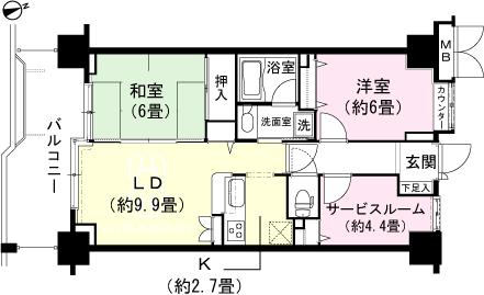 Floor plan. 2LDK + S (storeroom), Price 15.7 million yen, Footprint 63.8 sq m , Balcony area 12.55 sq m Floor