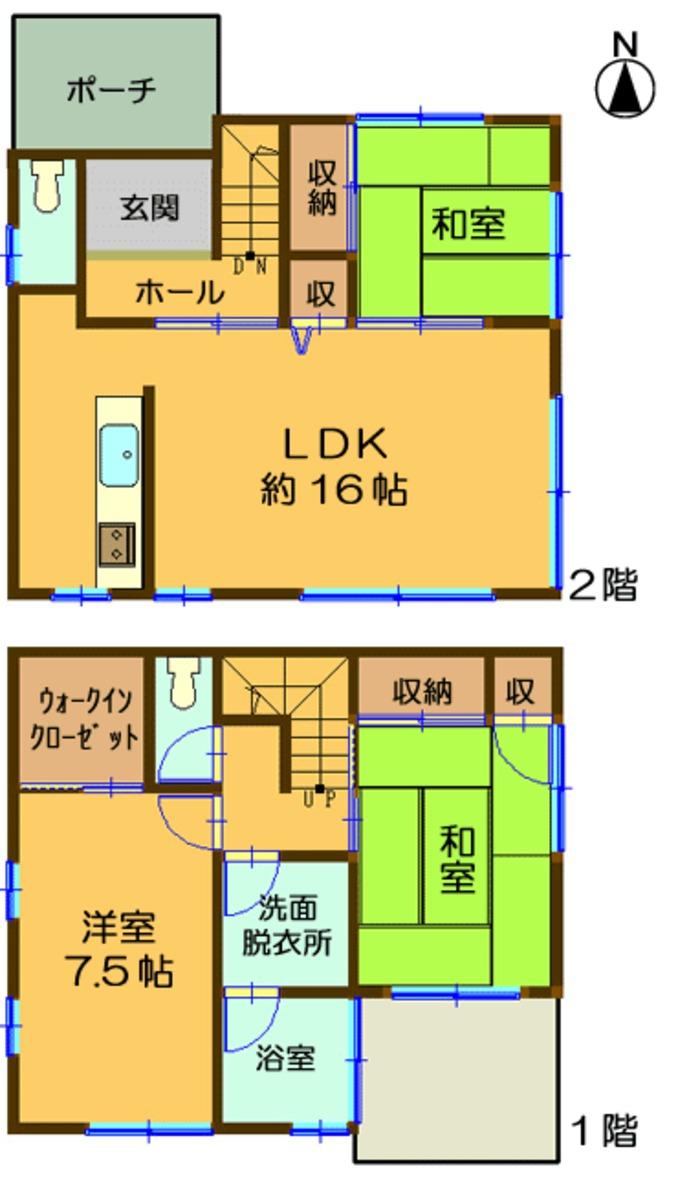 Floor plan. 22,800,000 yen, 3LDK, Land area 254 sq m , Building area 86.54 sq m