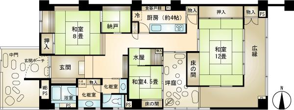 Floor plan. 3K + S (storeroom), Price 35 million yen, Footprint 142.05 sq m