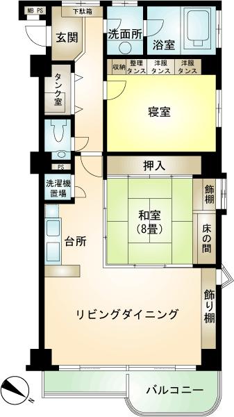 Floor plan. 2LDK, Price 19,800,000 yen, Footprint 103.04 sq m , Balcony area 6.36 sq m