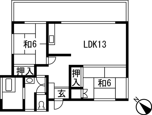 Floor plan. 12.8 million yen, 2LDK, Land area 425 sq m , Building area 61.56 sq m