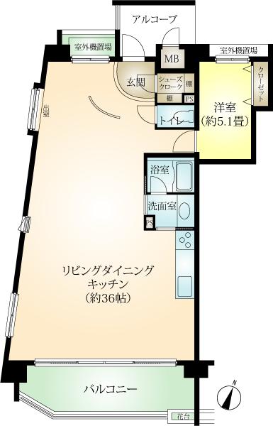 Floor plan. 1LDK, Price 39,800,000 yen, Occupied area 83.14 sq m , Balcony area 13.14 sq m