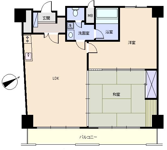 Floor plan. 2LDK, Price 9.8 million yen, Occupied area 85.56 sq m , Balcony area 12.6 sq m