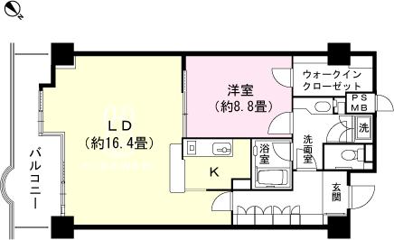 Floor plan. 1LDK, Price 19 million yen, Occupied area 72.56 sq m , Balcony area 10.92 sq m