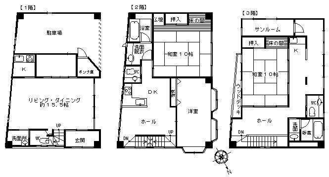 Floor plan. 40 million yen, 3LDDKK + S (storeroom), Land area 85.94 sq m , Building area 183.23 sq m