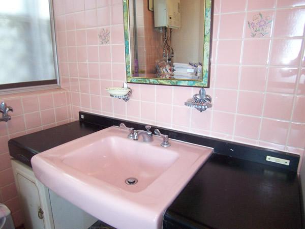 Wash basin, toilet. Interior