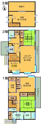 Floor plan. 17.5 million yen, 4LDK + 2S (storeroom), Land area 550 sq m , Building area 172.21 sq m